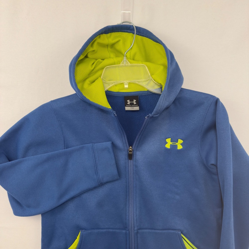 Kids‎ Under Armour Blue Fleece Zip Up Hoodie Jacket Size YSM (8)